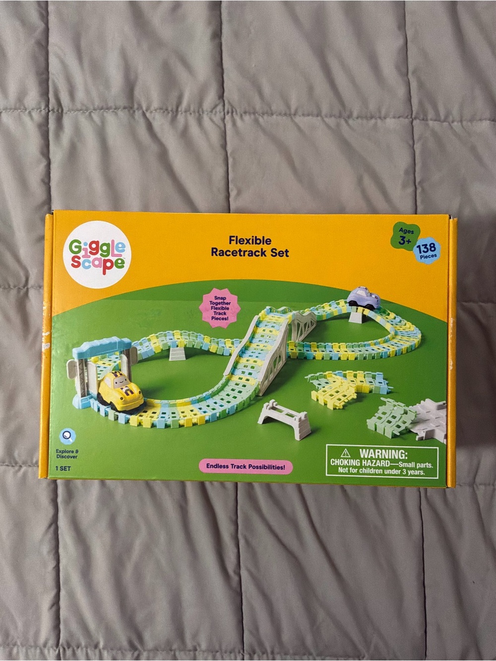 Gigglescape Flexible Racetrack Bridge Set - 138 Pieces Ages 3+